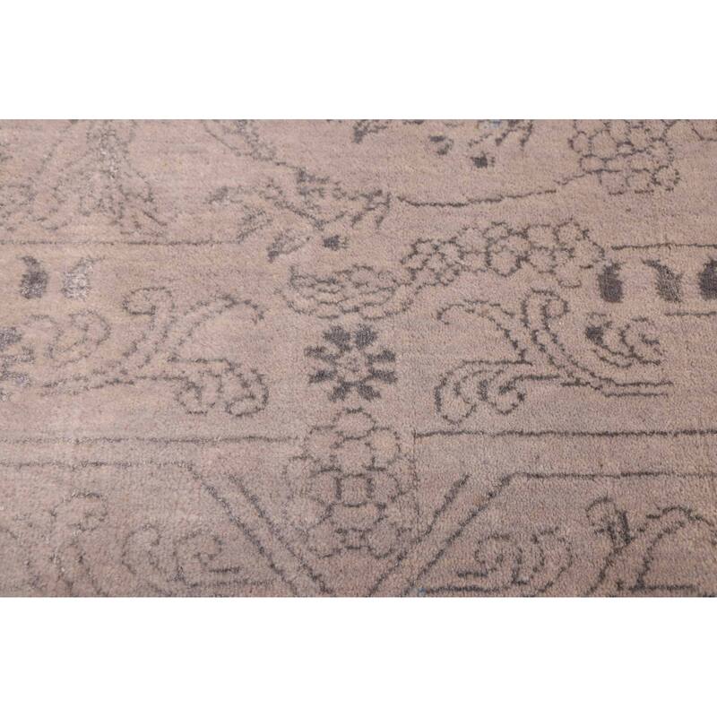 ECARPETGALLERY Hand-knotted Elysian Grey Viscose, Wool Rug - 7'11 x 11'2