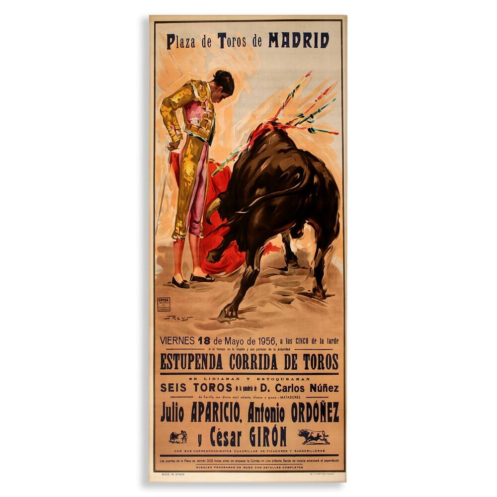 Stupell Great Bullfight Antique Advertisement Canvas Wall Art Design By Marcus Jules