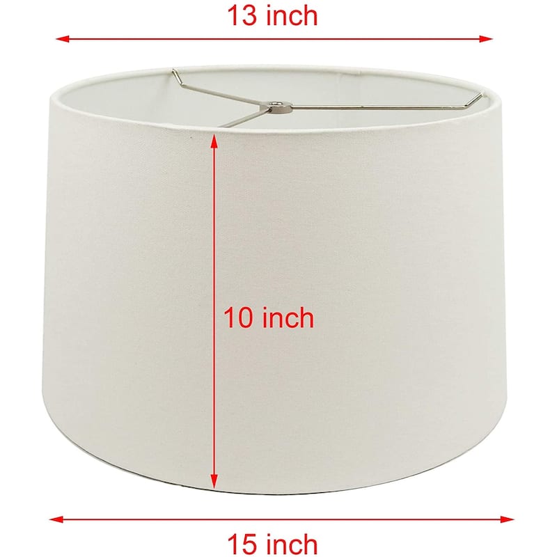 Mestar White Fabric Hardback Drum Lampshade (Spider) - White - 13x15x10