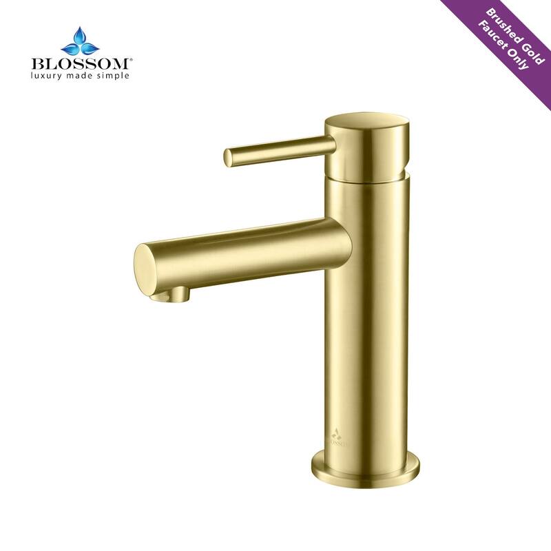 Solid Brass Leed Free Single Handle Bathroom Faucet - Brush Gold