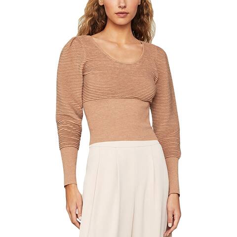 BCBGMAXAZRIA Womens Pullover Sweater Ribbed Cropped