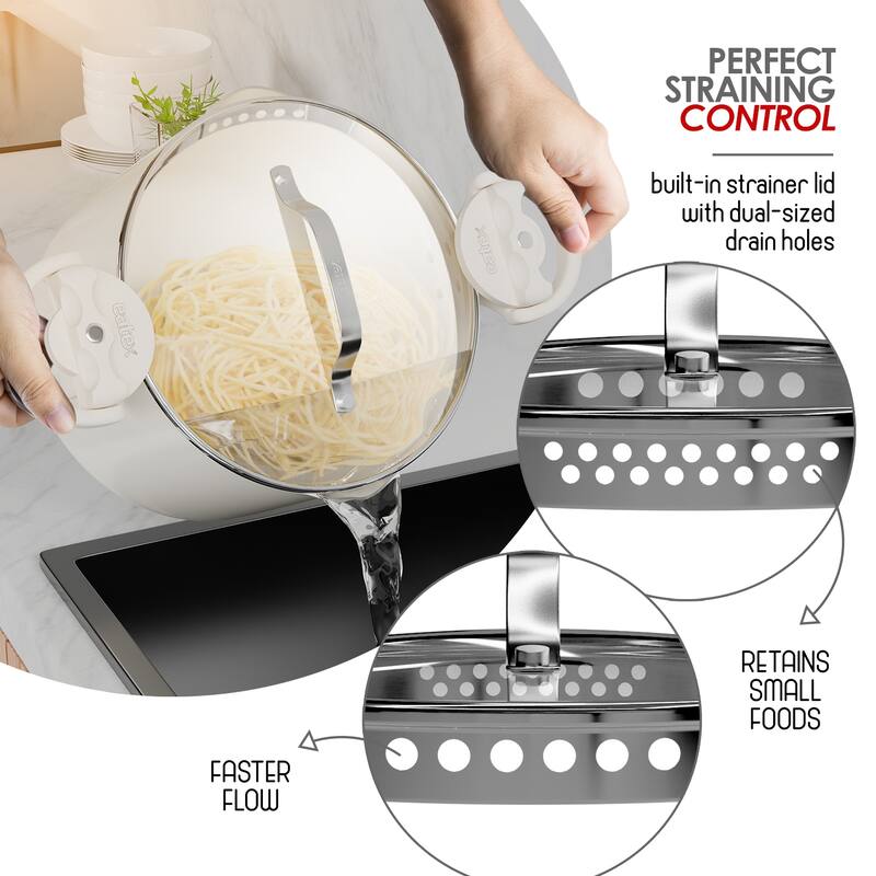 Emperyan Pasta Pot with Strainer Lid