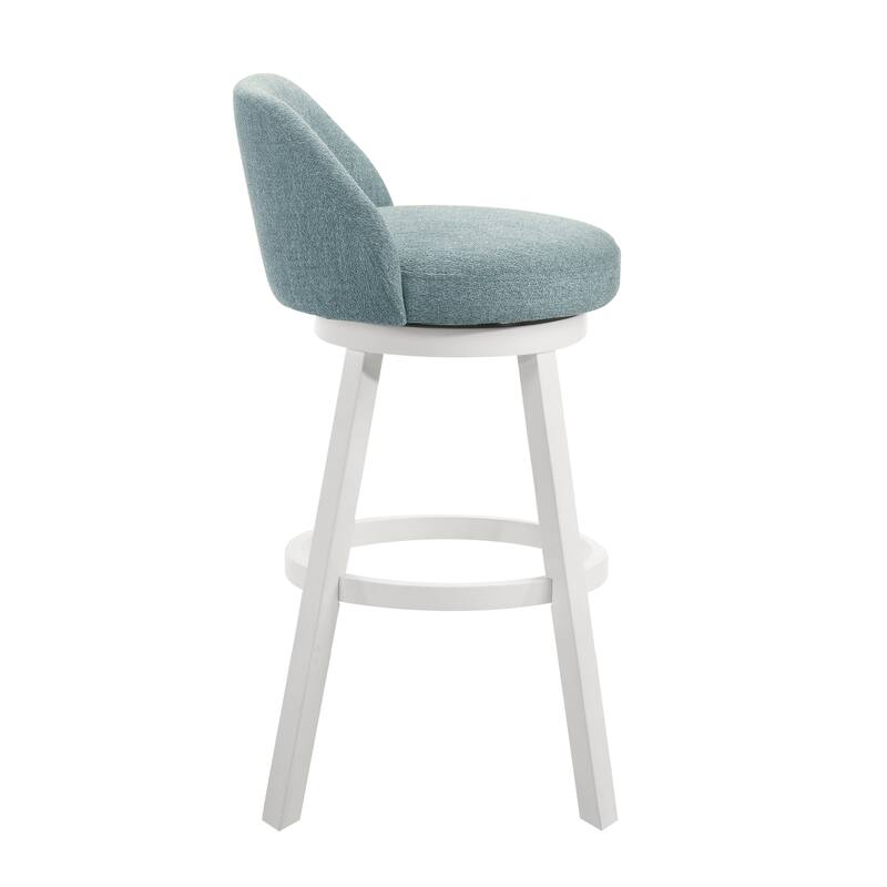 Erika Upholstered Swivel Bar Stool, Counter Height Barstool with Fabric Seat