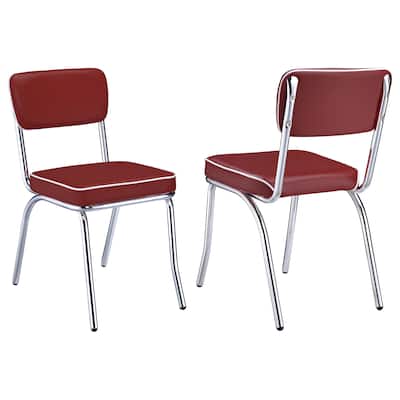 Retro Upholstered Dining Side Chair (Set of 2)