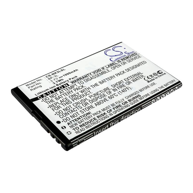 Battery for Nokia 303 603 Lumia 505 510 610 710 Sabre Myphone BP-3L BS-04 MP-S-V - Black