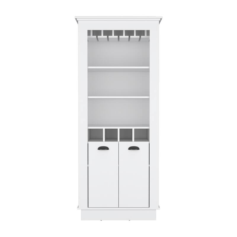 Bar Cabinet, Four built-in wine racks,Living Room, Black - White