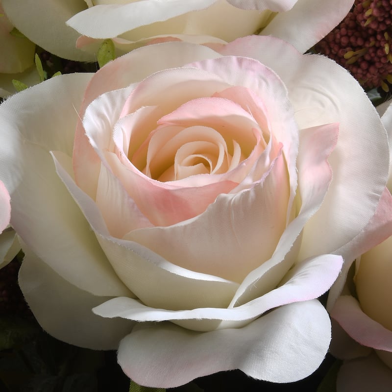 National Tree Company 19 in. Light Pink Rose Bundle