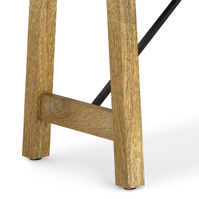 WYNDENHALL Jake SOLID MANGO WOOD 47 inch Wide Industrial Contemporary Bench in Natural - 14" d x 47" w x 17" h
