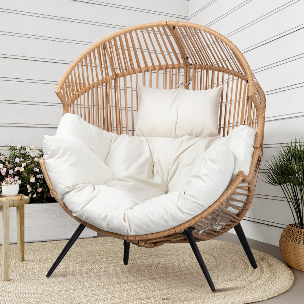 Futzca Wicker Egg Chair with Cushion