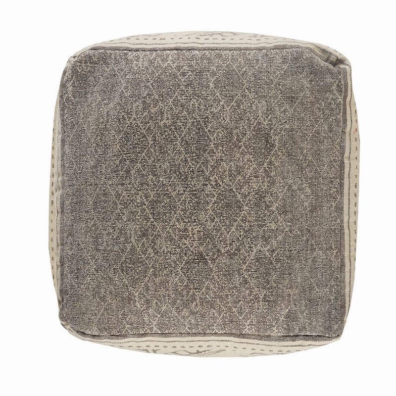 Sevita Handmade Geometric Rustic Farmhouse Pouf