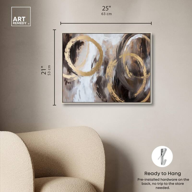 Swirling Forms with Gold Canvas by Art Remedy