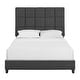 preview thumbnail 3 of 14, Bridgevine Home Tall Granite Dark Grey Square Headboard Upholstered Platform Bed