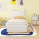 preview thumbnail 10 of 56, Upholstered Platform Bed with Cartoon Ear Headboard and Drawers