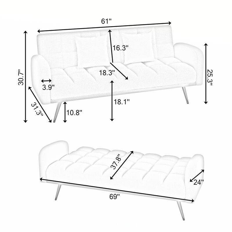 69"Teddy Adjustable Sofa
