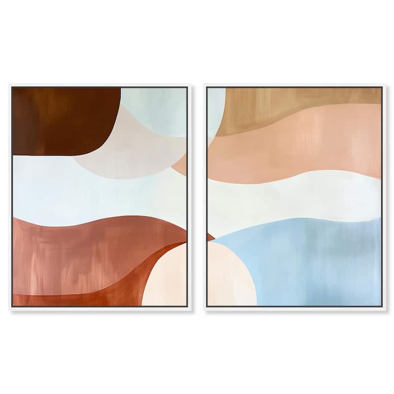 Evolving Shapes I Canvas Set of 2 by Art Remedy - 36" x 45" - White