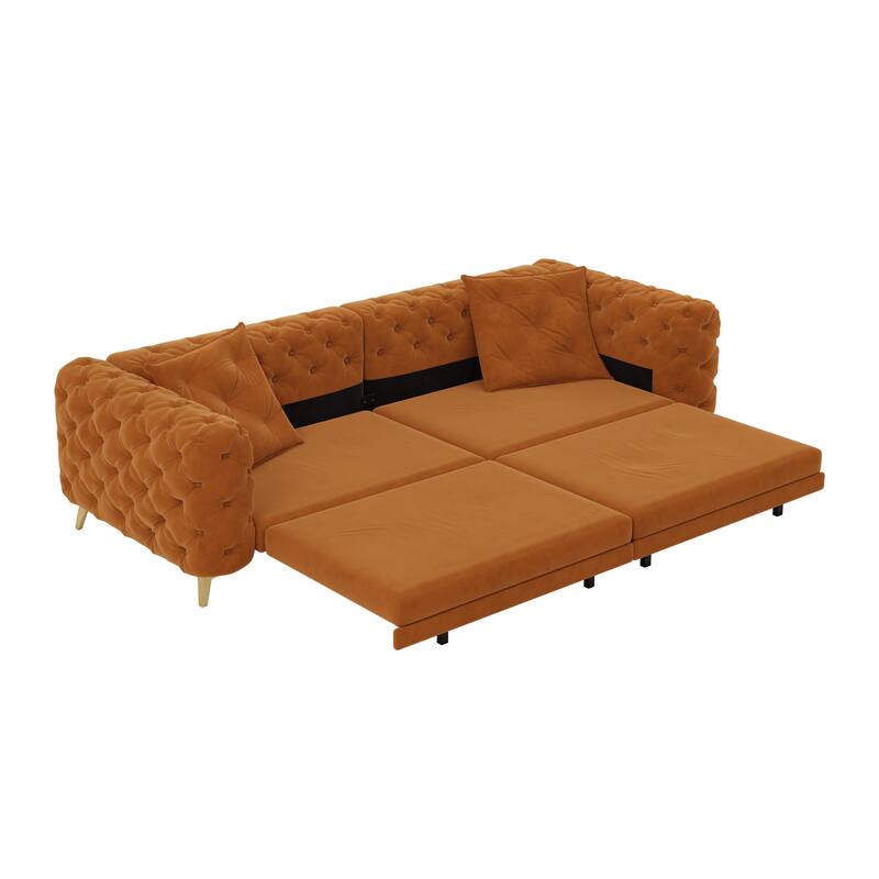 97.7" 3-in-1 Convertible Sleeper Sofa, Pull Out Sofa Bed with Ottoman, 4-Seater for Small Spaces & Apartments