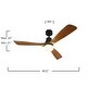 preview thumbnail 29 of 38, ExBrite 52 inch LED Ceiling Fan,Walnut Solid Wood Blades,Remote Control,DC Motor