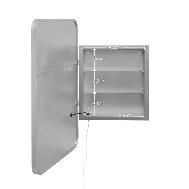 Roomfitters Rectangle Medicine Cabinet with Mirror, Wall Mounted Bathroom Storage