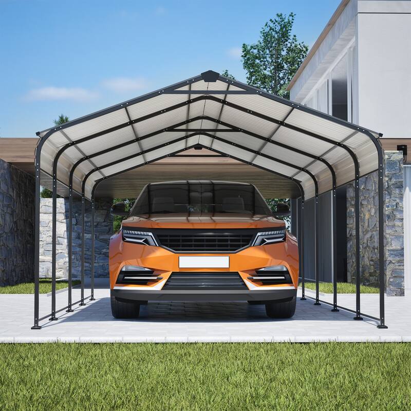GDFStudio - Oliver Heavy Duty Outdoor Carport Gazebo with Waterproof Shade and Reinforced Base