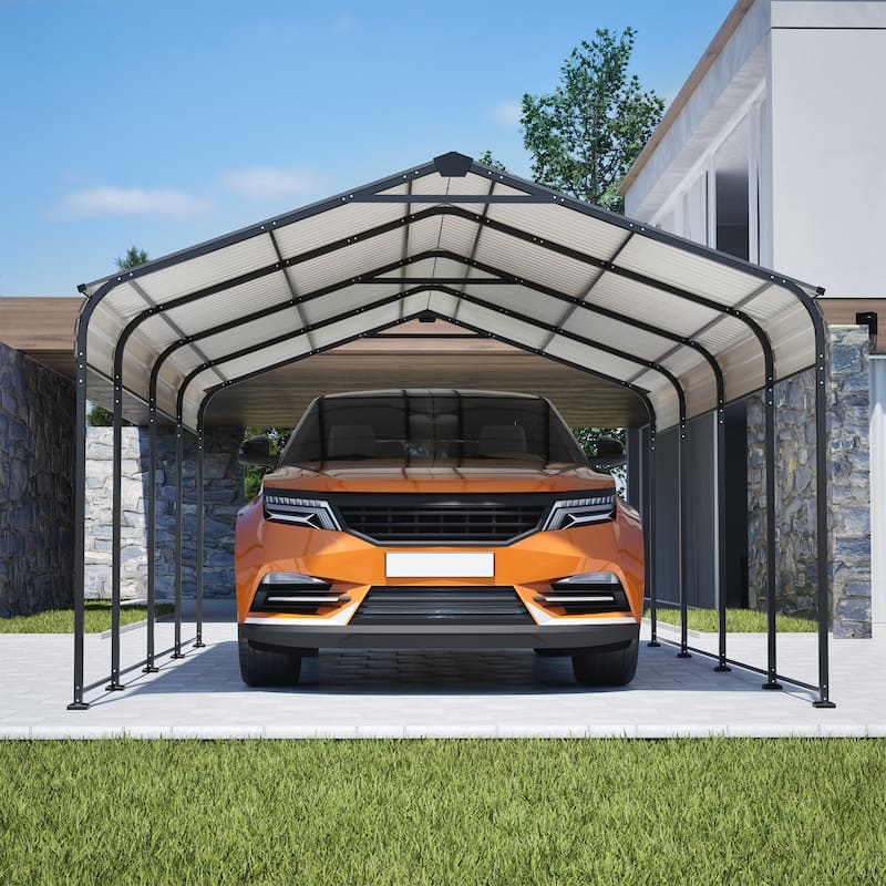 GDFStudio - Penman Galvanized Metal Carport - 12x20FT