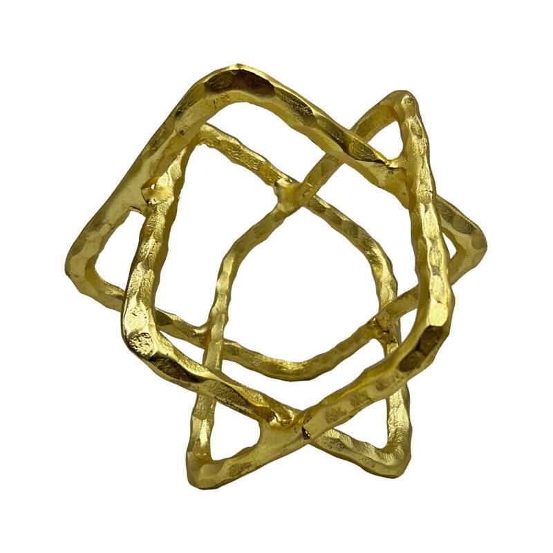 Decorative Handmade Aluminum 9 inch Square Sculpture in Gold - 9 x 9 x 9 in