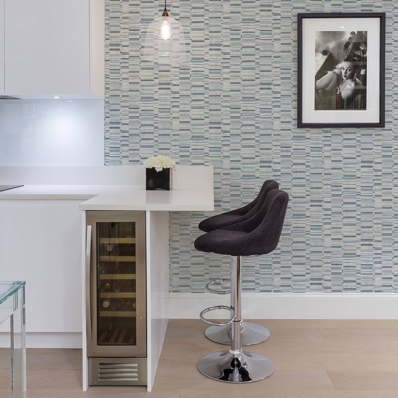 A-Street Prints Fresnaye Blue Linen Stripe Wallpaper