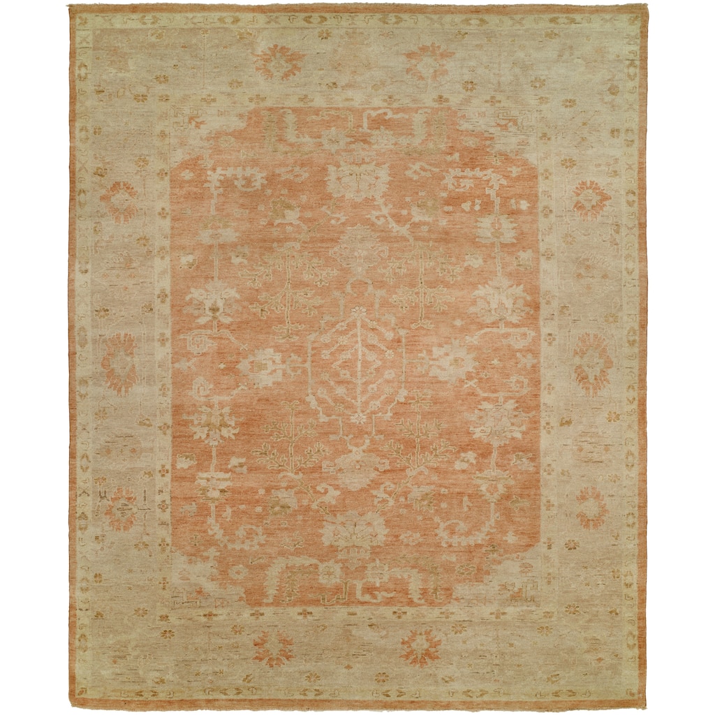 Traditional Multi-Colored Hand-Knotted Wool Area Rug