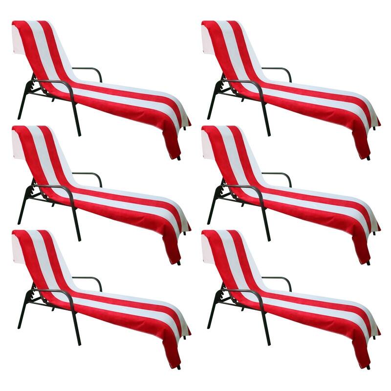 Superior Cabana Cotton Towel/ Chaise Lounge Chair Cover - Red