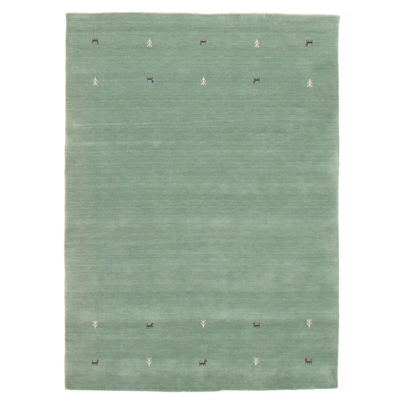 Kashkuli Gabbeh Blue Rug 5'3" x 7'5" - 5'3 x 7'5 - Light Blue - 5'3 x 7'5