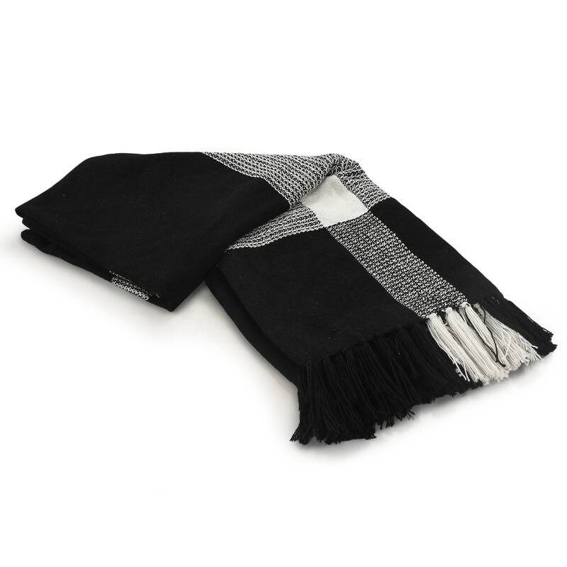 Sevita Hand-Woven Plaid Standard Size Throw Blanket