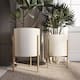 Gianna Modern White Indoor Metal Planters with Gold Legs(Set of 2
