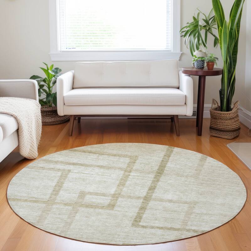 Machine Washable Indoor/ Outdoor Chantille Contemporary Geo Rug