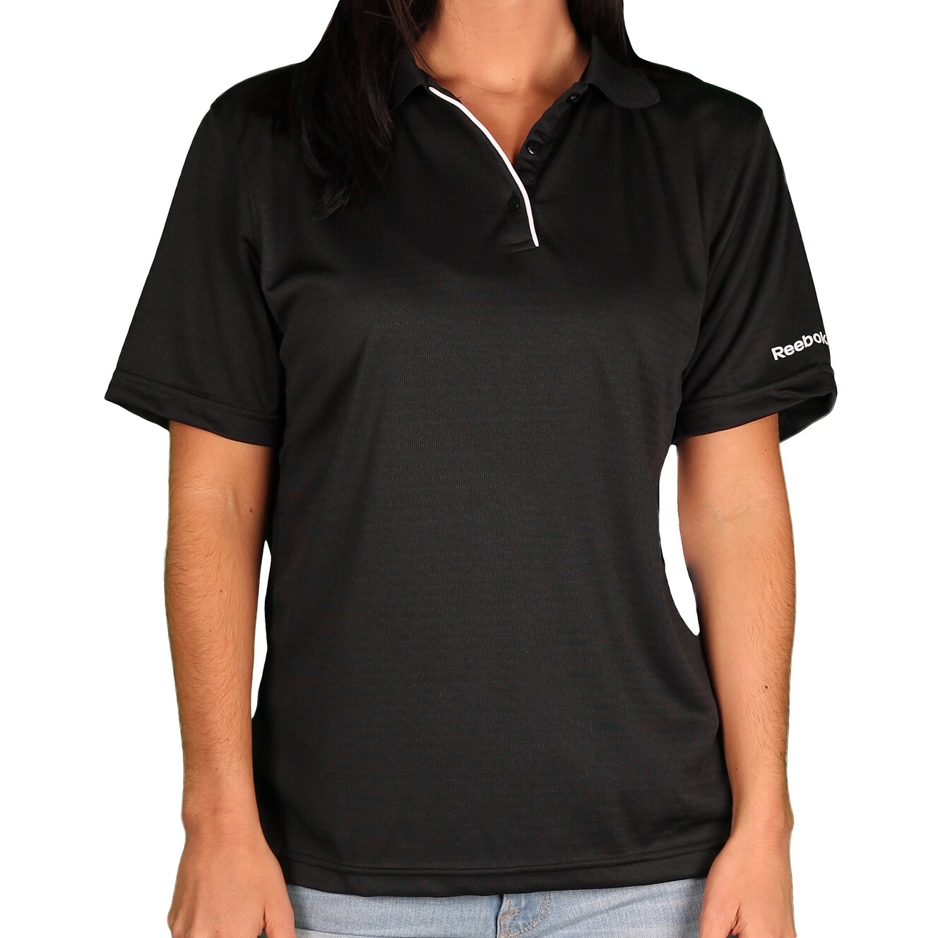 reebok polo shirts womens grey
