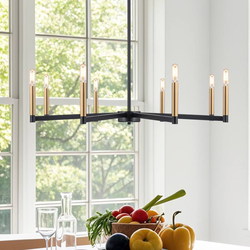 Starskys 8-Light Dimmable Mid-Century Modern Candle Chandelier