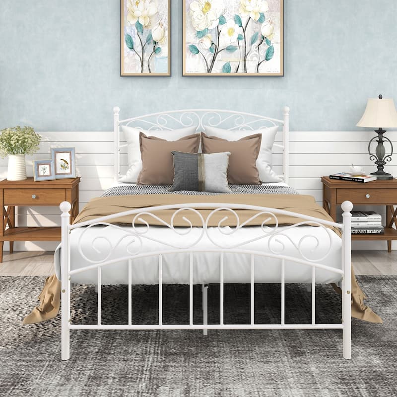 Bed Frame with Headboard and Footboard
