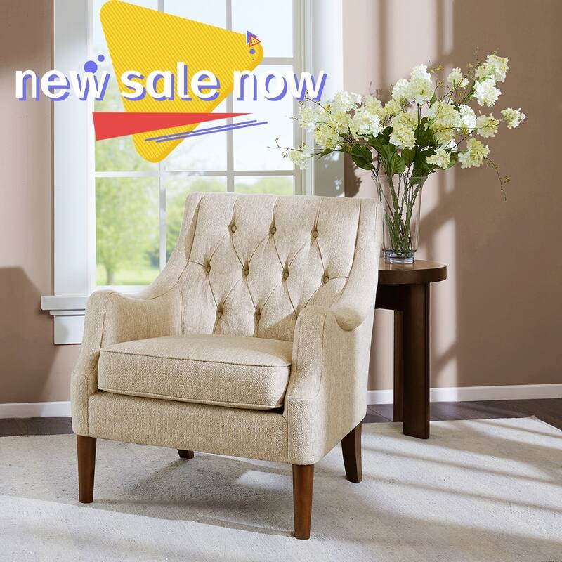 Modern Button Tufted Accent Chair - beige