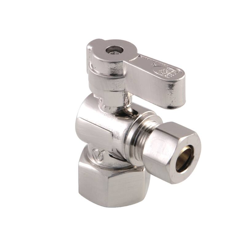 Baseline 1/2" FIP x 3/8" OD Comp Angle Stop Valve - Brushed Nickel