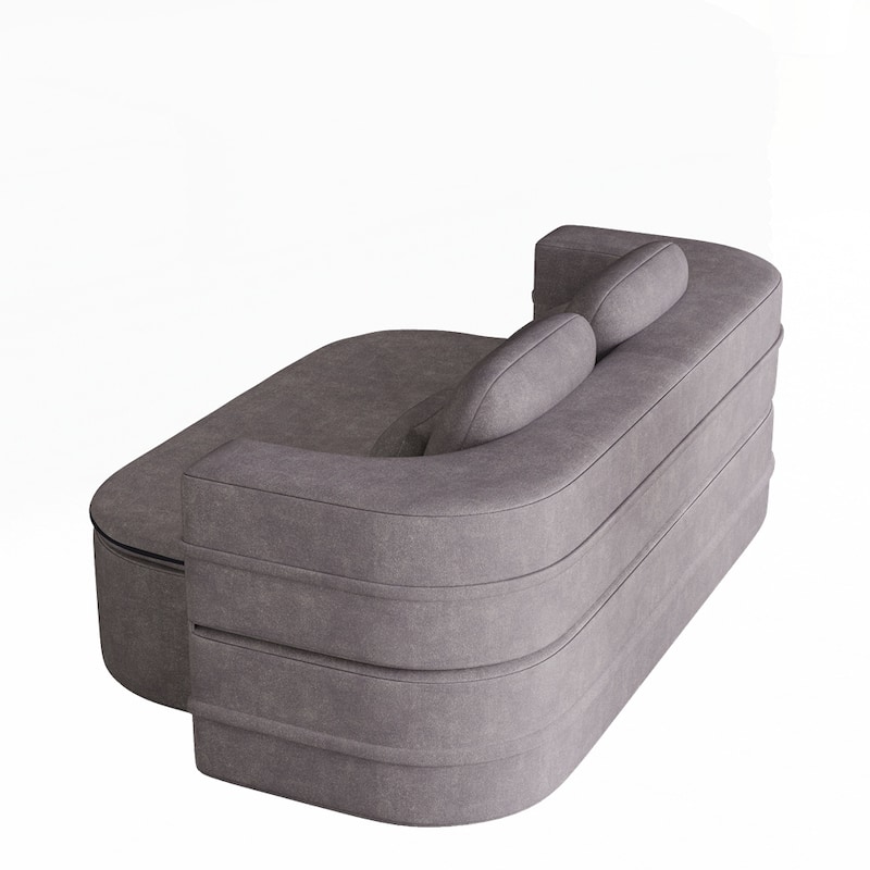 Folding Mattress Sofa with Fixed Shape Frame Convertible Sleeper Foam Sofa Bed with Blanket