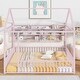 preview thumbnail 41 of 58, Metal Floor Bed House Bed Frame with Fence and Storage Shelves