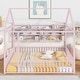 preview thumbnail 39 of 70, Metal Floor House Bed Frame with Fence and Shelves