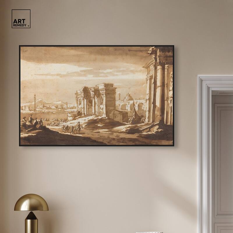 Capriccio View of Roman Ruins Canvas by Art Remedy