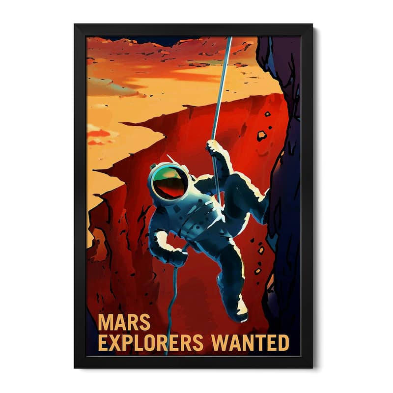 Explorers Wanted Premium Framed Poster by NASA - Black - 16x24x1