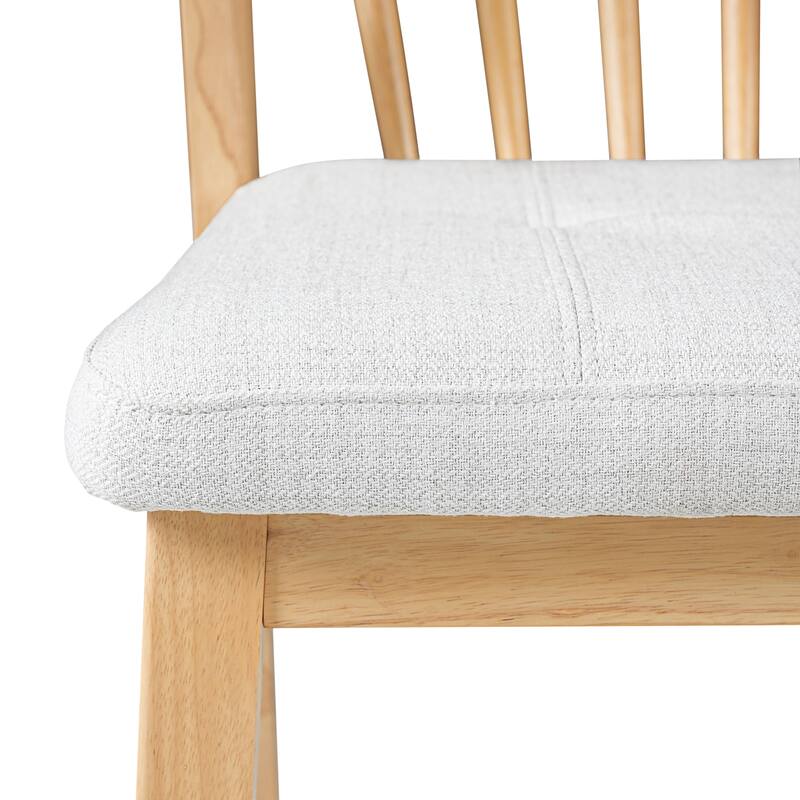 Christopher Knight Home - Modern 7-Piece Wooden Dining Table Set with Fabric Upholstered Windsor Dining Chairs