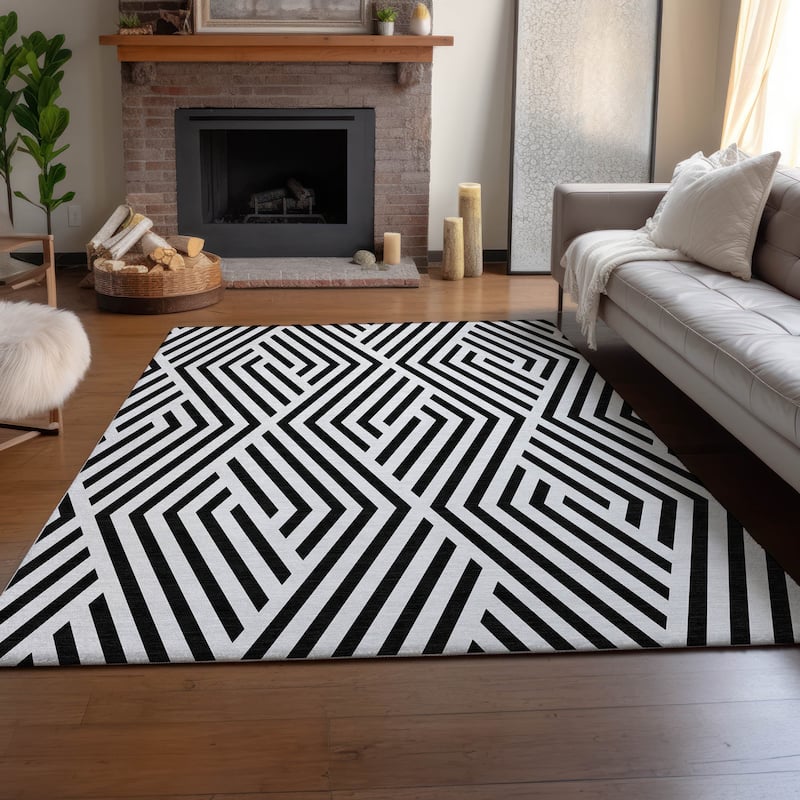 Premium Washable Super Soft Contemporary Geo Mayfield Rug