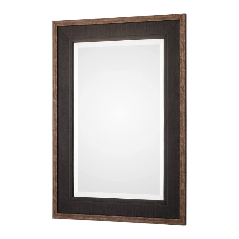 Uttermost Staveley Rustic Contemporary Portrait Wall Mirror by David