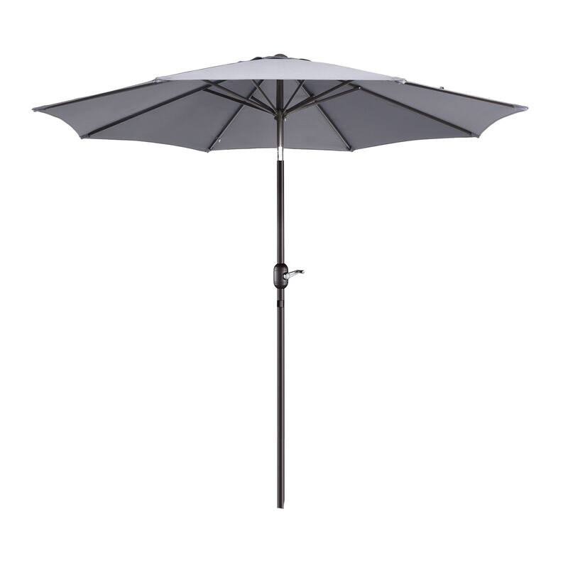 9-Foot Patio Umbrella - Easy Crank Outdoor Table Umbrella by Villacera (Gray)
