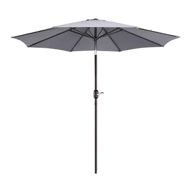 9-Foot Patio Umbrella - Easy Crank Outdoor Table Umbrella by Villacera (Gray)