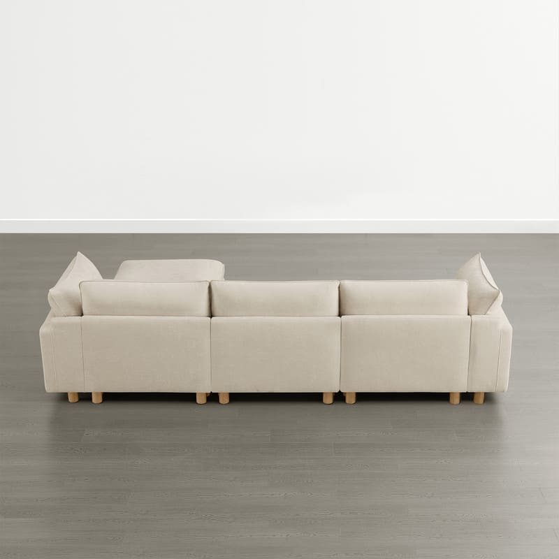 Spruce & Spring Modular Cloud Couch Sofa with Wood Legs for Living Room