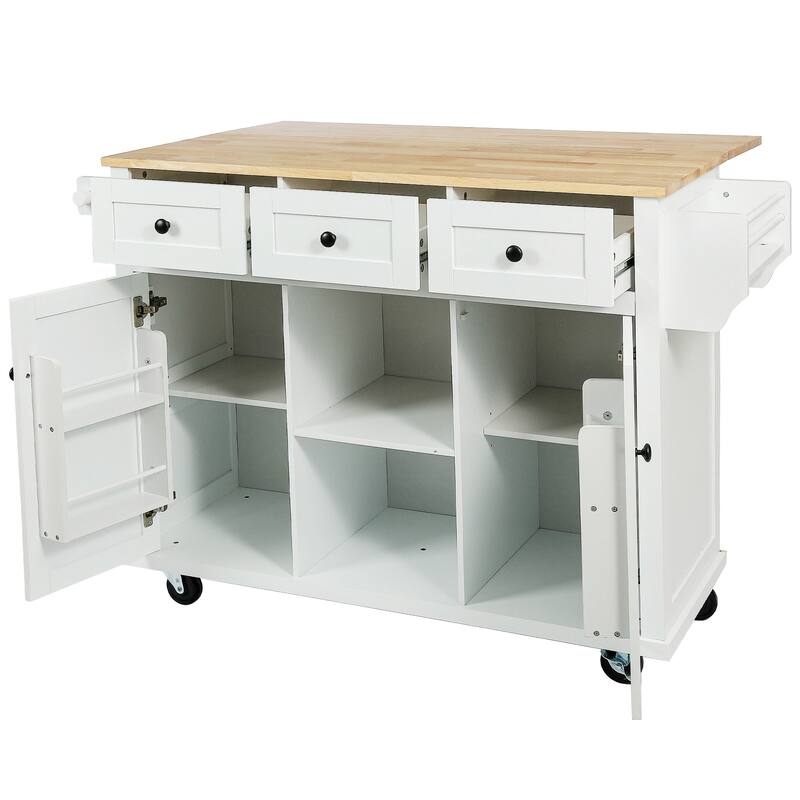 Chichoice Kitchen Islands & Carts with Storage on Wheels, Rolling Kitchen Island Cart with Drop Leaf Countertop