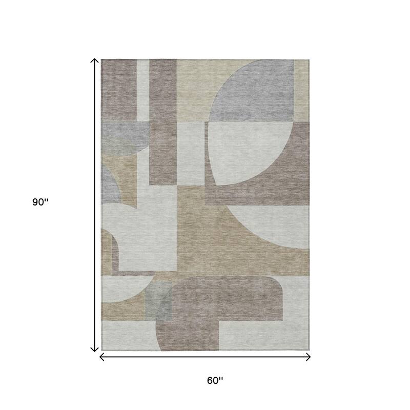 HomeRoots Geometric Modern Rectangle Outdoor Rug